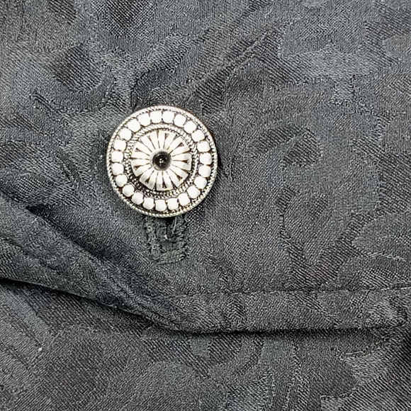 WAH MAKER Frontier Men's Black Single Breasted Tooled Silk Vest Size Large - Picture 4 of 11